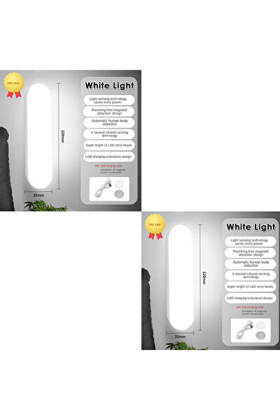 Choice مصباح ليلي أبيض لاسلكي مزود بمستشعر حركة LED، قابل لإعادة الشحن عبر من...