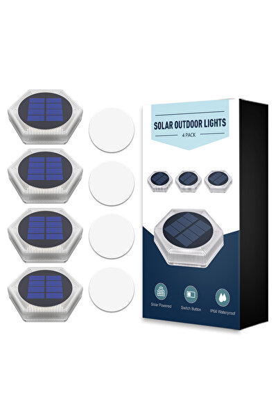 Choice 0-5W 4 Pack Blue Solar Pool Lights Outdoor IP68 Waterproof Blue Deck S...