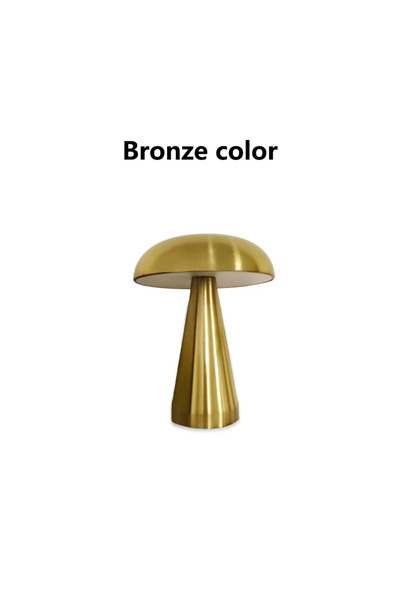 Choice مصباح طاولة بار عتيق برونزي، مصباح طاولة على شكل فطر، مصباح LED يعمل ب...