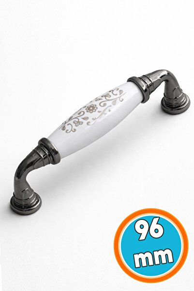 NZB Porselen Beyaz Füme 96 Mm Mobilya Mutfak Kulpları Dolap Dolabı Kapak Kulp...
