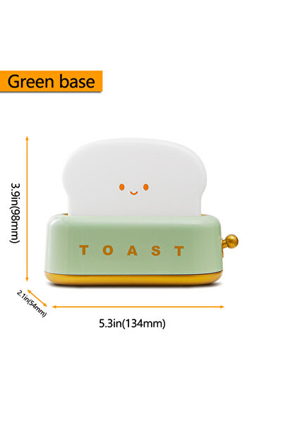 Choice مصباح ليلي لطيف قابل لإعادة الشحن على شكل محمصة خبز خضراء - مصباح بجان...
