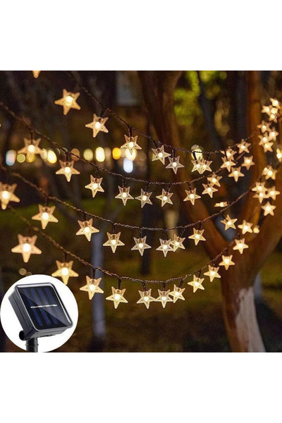 Choice 7M 50LED Warm LED Solar Star String Lights Outdoor Waterproof Solar Po...