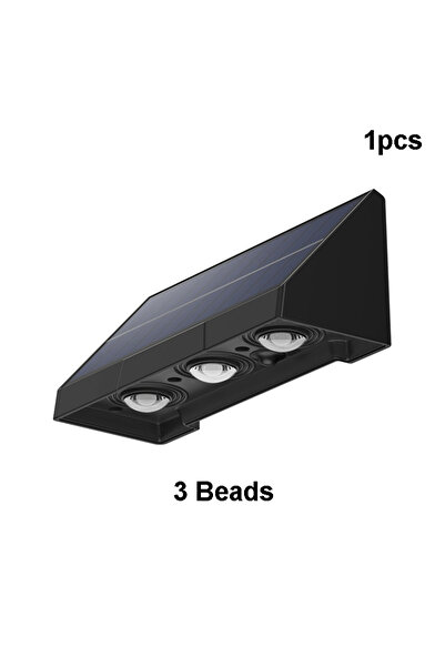 Choice 3 خرزات - مصباح جداري يعمل بالطاقة الشمسية LED مقاوم للماء، إضاءة خارج...