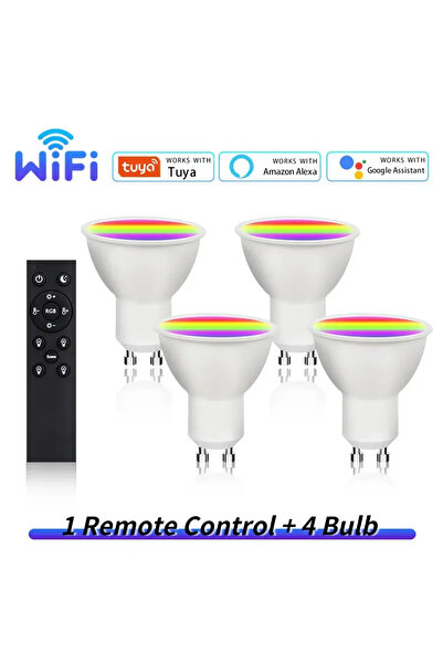Choice 9w 220V WiFi GU10 4 bulbs 1 remote Tuya WiFi Smart LED Light Bulb 5W 7...