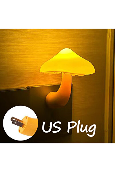Choice مصباح ليلي LED على شكل فطر مزود بمستشعر قابس أمريكي، مصباح حائط بقابس ...