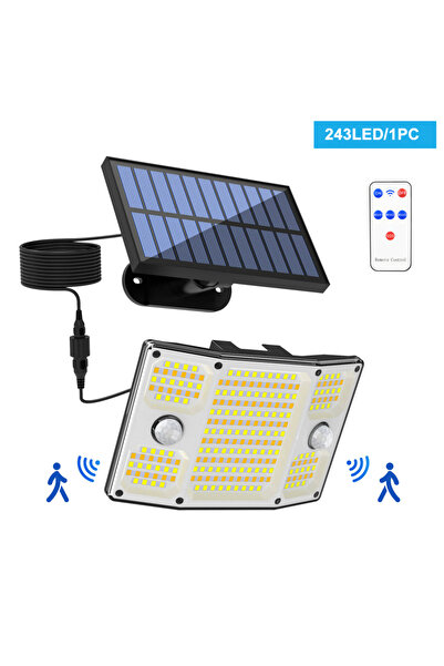 Choice1 243 LED 1PC 243 LED Solar Security Light Outdoor Dual PIR Motion Sens...