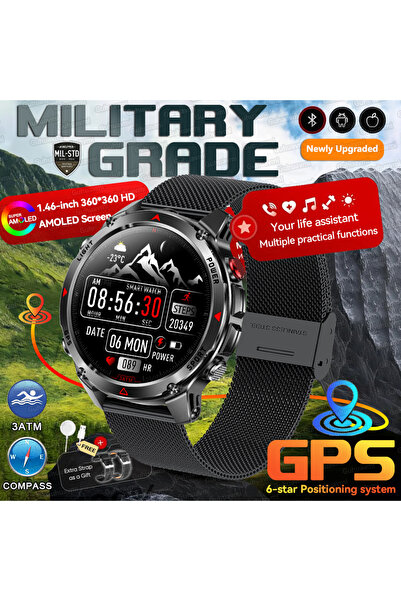 Choice 6 Satellite GNSS Black Mesh Belt 2A Forerunner 570 GPS Smart Watch 3AT...