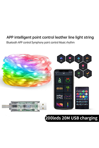 Choice USB 20M 200LEDs Smart Fairy RGB String Light USB 10M/33FT Waterproof S...