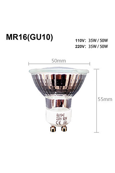 Choice 220V 50W Warm White GU10 Halogen Spotlight Bulb 2pins 35w/50w Gu10 AC2...