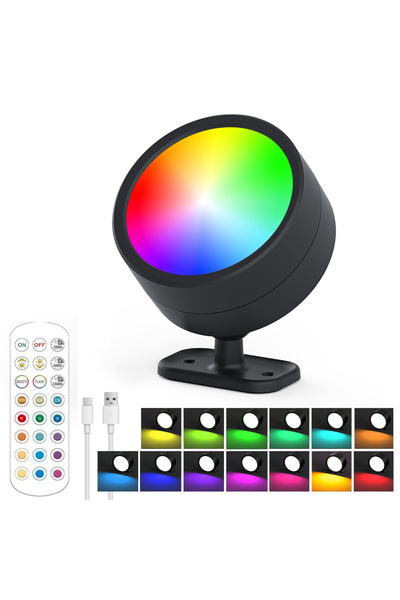 Choice مصباح جداري مغناطيسي LED أسود RGB، لاسلكي قابل لإعادة الشحن، إضاءة محي...