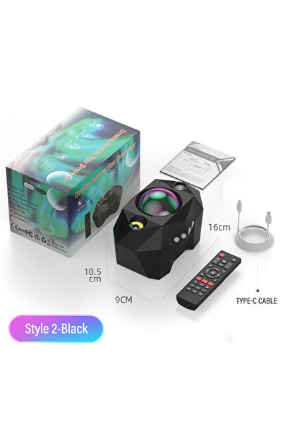 Choice جهاز عرض الشفق القطبي الجديد بمقبس USB أسود اللون، جهاز عرض النجوم، مص...