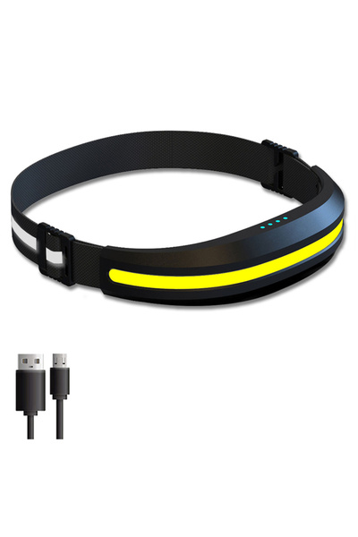 Choice مصباح رأس أسود محمول قابل لإعادة الشحن بتقنية COB، 4 أوضاع، مؤشر لمستو...