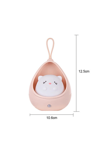 Choice مصباح ليلي LED وردي على شكل قطة، ذكي، مزود بمستشعر بشري، قابل لإعادة ا...