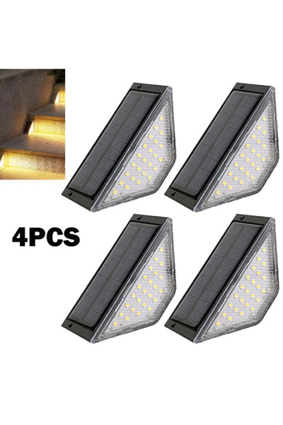 Heinast 4PCS-Warm light 1/2/4pcs LED Solar Stair Light 3000K Waterproof Outdo...