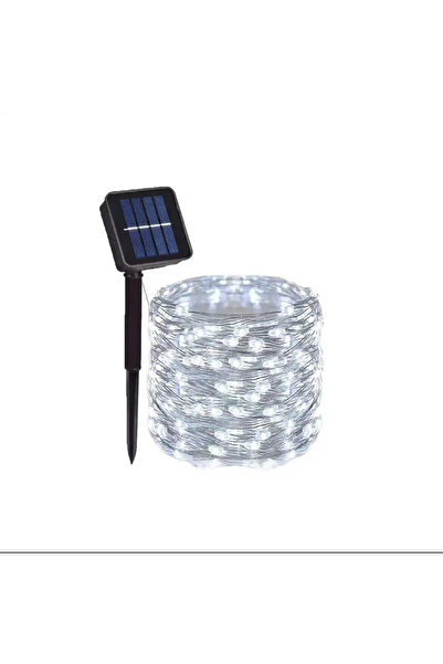 Choice 7M-50Leds أبيض، قطعة واحدة، 50-300 مصباح LED خارجي يعمل بالطاقة الشمسي...