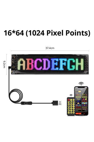 Choice 16x64 LEDs 9x37CM Led Logo Lights Car Decor Advertising Logo Lights Ou...