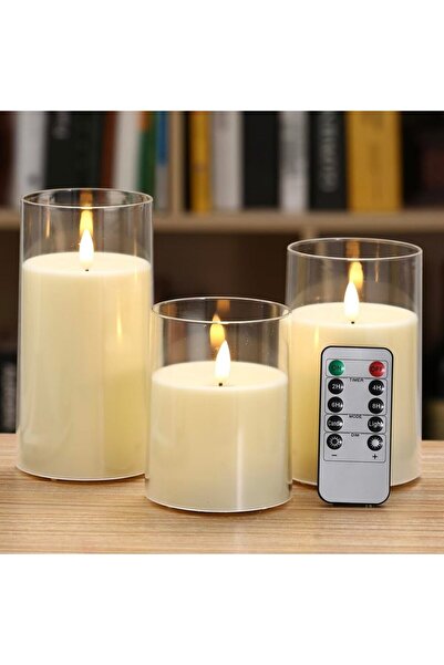 Choice Transparent White Battery Operated LED Flameless Candles with Remote a...