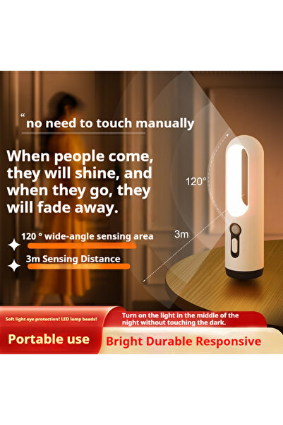 Choice مصباح ليلي أسود من جاستلانغ مزود بمستشعر حركة LED، مصباح يدوي محمول 2 ...