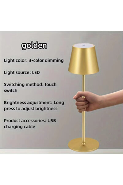 Choice مصباح واحد بثلاثة ألوان، إصدار ذهبي عالي الجودة، مصباح طاولة لاسلكي LE...