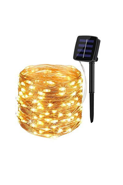Choice 12m 100leds Warm White LED Solar Outdoor String Lights 8 Modes Waterpr...