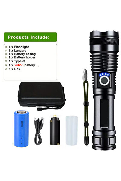 Choice مصباح يدوي LED عالي الطاقة، فائق السطوع، مصنوع من سبائك الألومنيوم، قا...