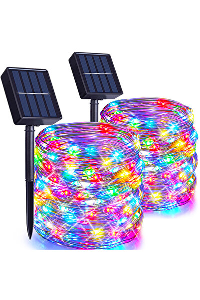 choice2 32M 300LED 2Pcs Solar RGB Solar LED String Lights Outdoor Waterproof ...