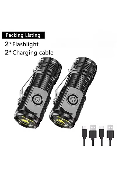 Choice 2pcs 10000 Lumen Zoomable LED Flashlight USB Rechargeable Magnetic Bas...