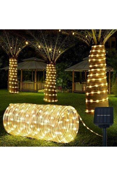 Choice سلسلة إضاءة خرافية دافئة تعمل بالطاقة الشمسية بطول 7 أمتار، مزودة بـ 5...