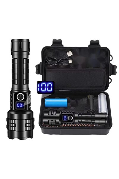 Choice العبوة ب: مصباح يدوي LED قوي بقدرة 200000 لومن، فائق السطوع، قابل لإعا...