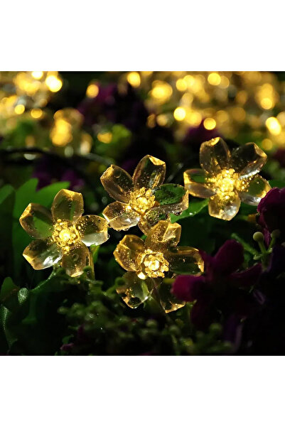 Choice سلسلة إضاءة LED تعمل بالطاقة الشمسية على شكل أزهار الكرز، بطول 22 مترً...