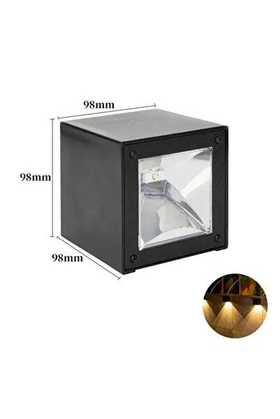 Choice قطعتان من مصابيح الحائط الشمسية الخارجية ذات الإضاءة الدافئة، مربعة ال...