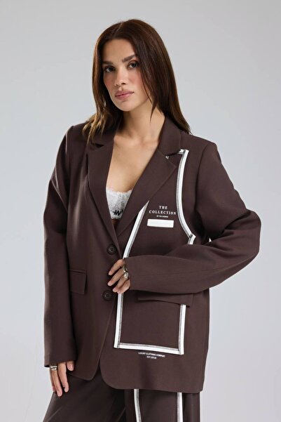 tw3 Jachetă blazer cu design cu dungi pentru femei