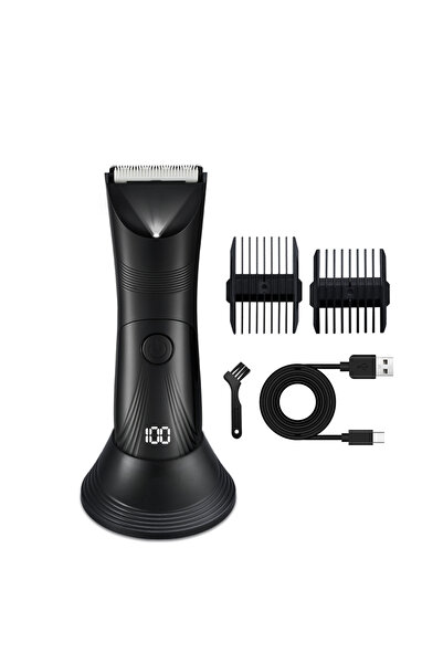 Choice ماكينة تشذيب شعر الجسم الاحترافية باللون الأسود، مزودة بإضاءة LED وشاش...