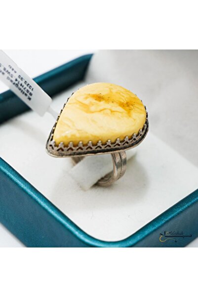 Generic خاتم مصنوع يدويًا من كهرمان كالينينغراد - مجوهرات من كهرمان البلطيق ا...