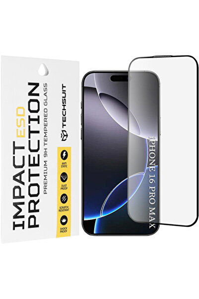 Techsuit Protector de ecran pentru iPhone 16 Pro Max - Sticlă ESD - Negru