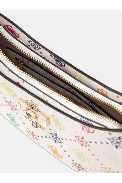 Guess حقيبة كتف بسحاب علوي وشعار إيميلي