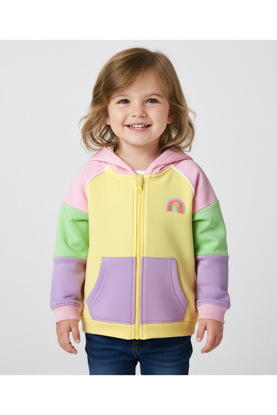 Bonfino 100% Cotton Oversized Color-Block Jacket - Multicolor