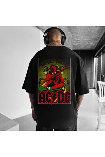 Kartier Tricou Negru Oversize AC DC Angus