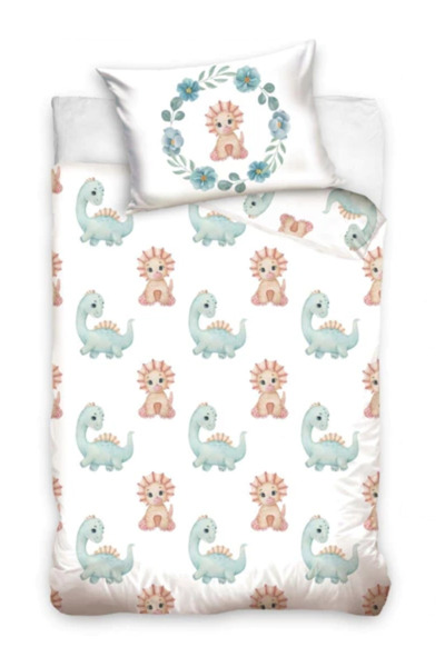Zentrada Pastel Dinosaurs Bedding Set for Children and Adults, 100% Cotton, D...