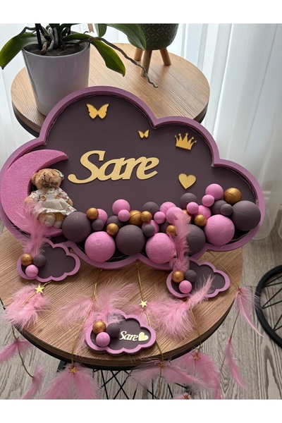 Gökçem Dekoratif Led ışıklı bebek odası kapı süsü ve 20 magnet