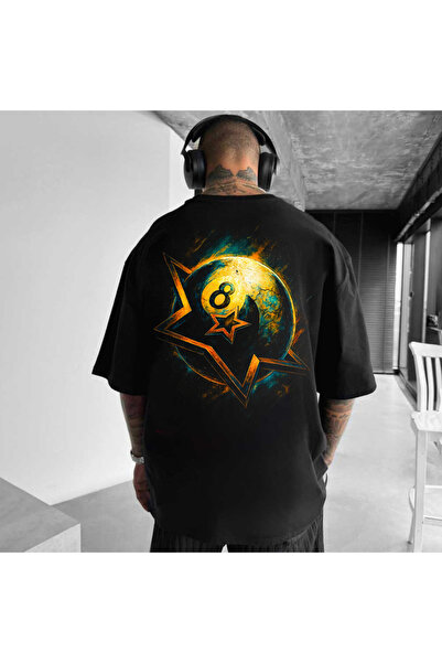 Kartier Tricou Negru Oversize 8 Ball