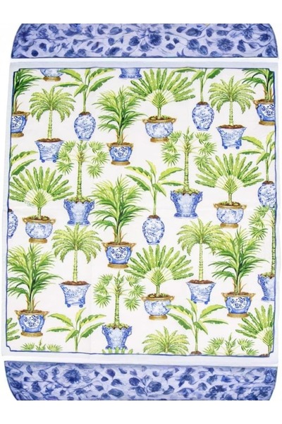 Caspari Potted Palms White Napkin Luncheon