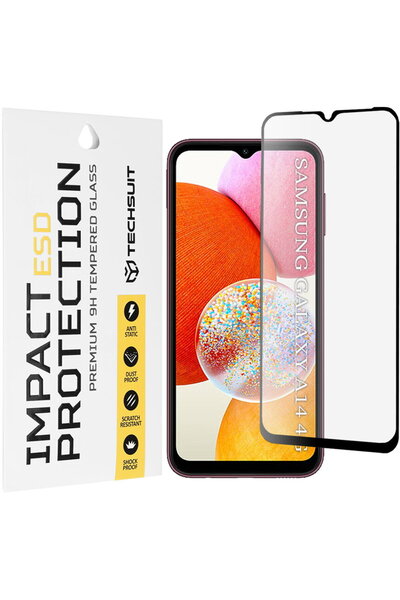 Techsuit Screen Protector for Samsung Galaxy A14 4G / A14 5G - ESD Glass - Black