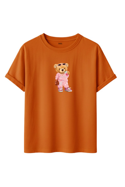 DK DAKSEL Unisex Teddy Bear Printed Oversize T-Shirt with 10+ Color Options