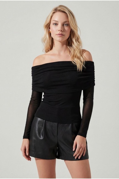 Noi Belis Carmen Yaka Modal Cashmere Ultra Light Knitted Blouse Ss26Bz0002