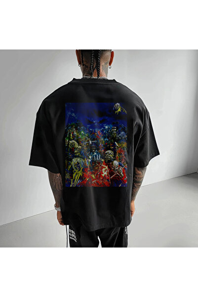 Kartier Tricou Negru Oversize Skeleton Army