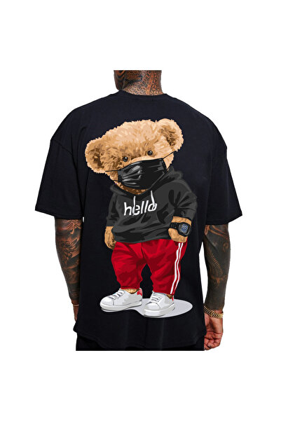 Kartier Tricou Negru Oversize Cool Bear