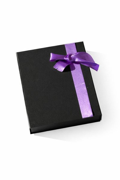 MAY BOX Premium Katlanabilir Mıknatıslı Mukavva Mor kurdele Siyah Kutu Yük 6c...