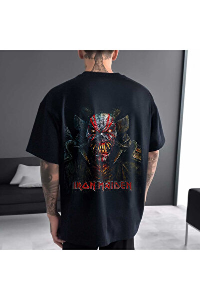Kartier Iron Maiden Scourge Oversized Black T-Shirt