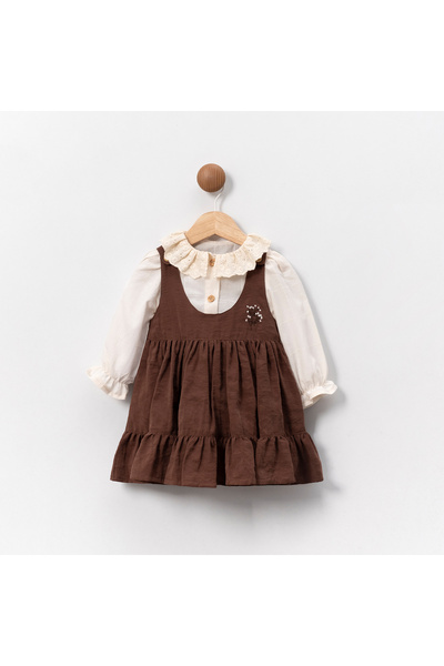 Coolimino ÇİÇEK NAKIŞLI GÖMLEKLİ KIZ BEBEK JİLE